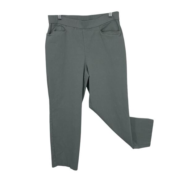 Susan Graver Ponte Stretch Ankle Pants Size 6 Light Gray Elastic Waist pull on - Picture 1 of 7